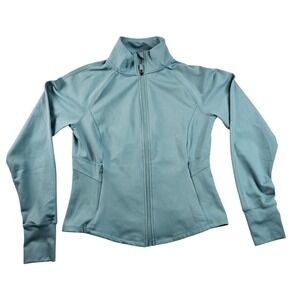 Jockey Define Jacket Women's Size S/P Teal Polyester Blend Mock Neck Long Sleeve